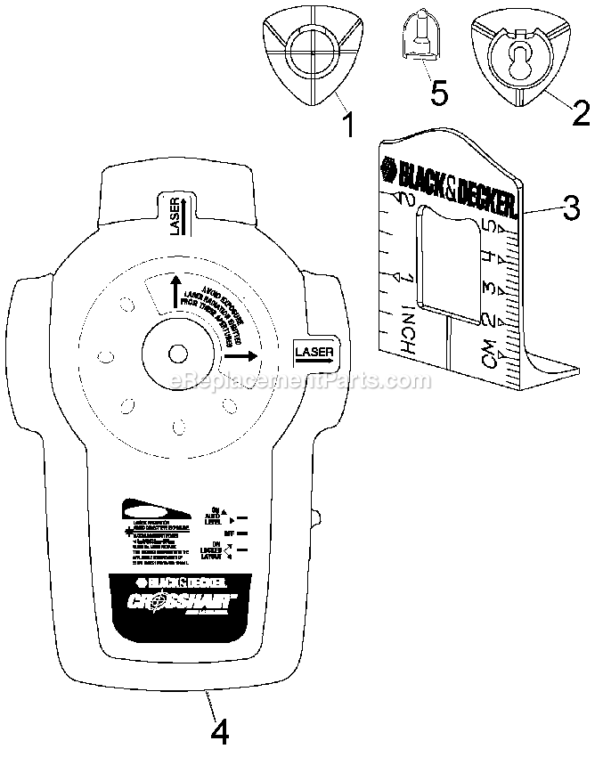 Black and Decker BDL400S (Type 1) Self Level Laser Power Tool Page A Diagram